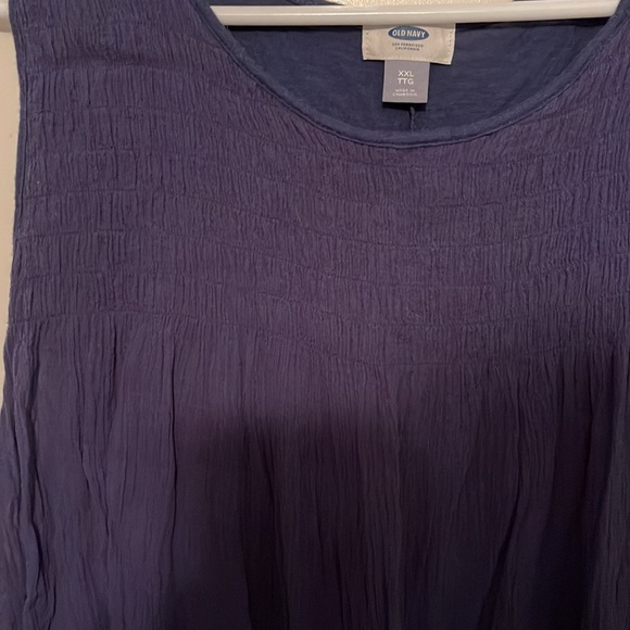 Navy rouched tank top - Picture 3 of 4